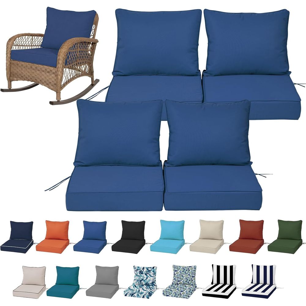 Outdoor Furniture Cushion - Conjunto de 4 Almofadas Profundas para