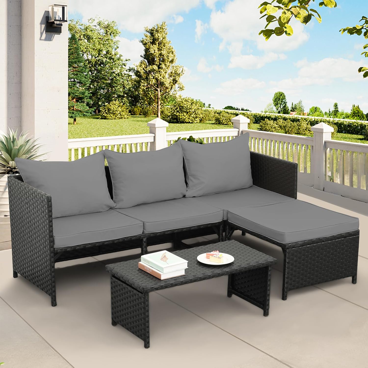 Outdoor Furniture Loveseat - Conjunto de Móveis de Jardim em