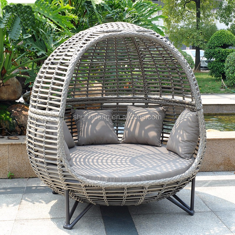 Outdoor Daybed Furniture - Espreguiçadeira Nórdica para Pátio com Toldo,