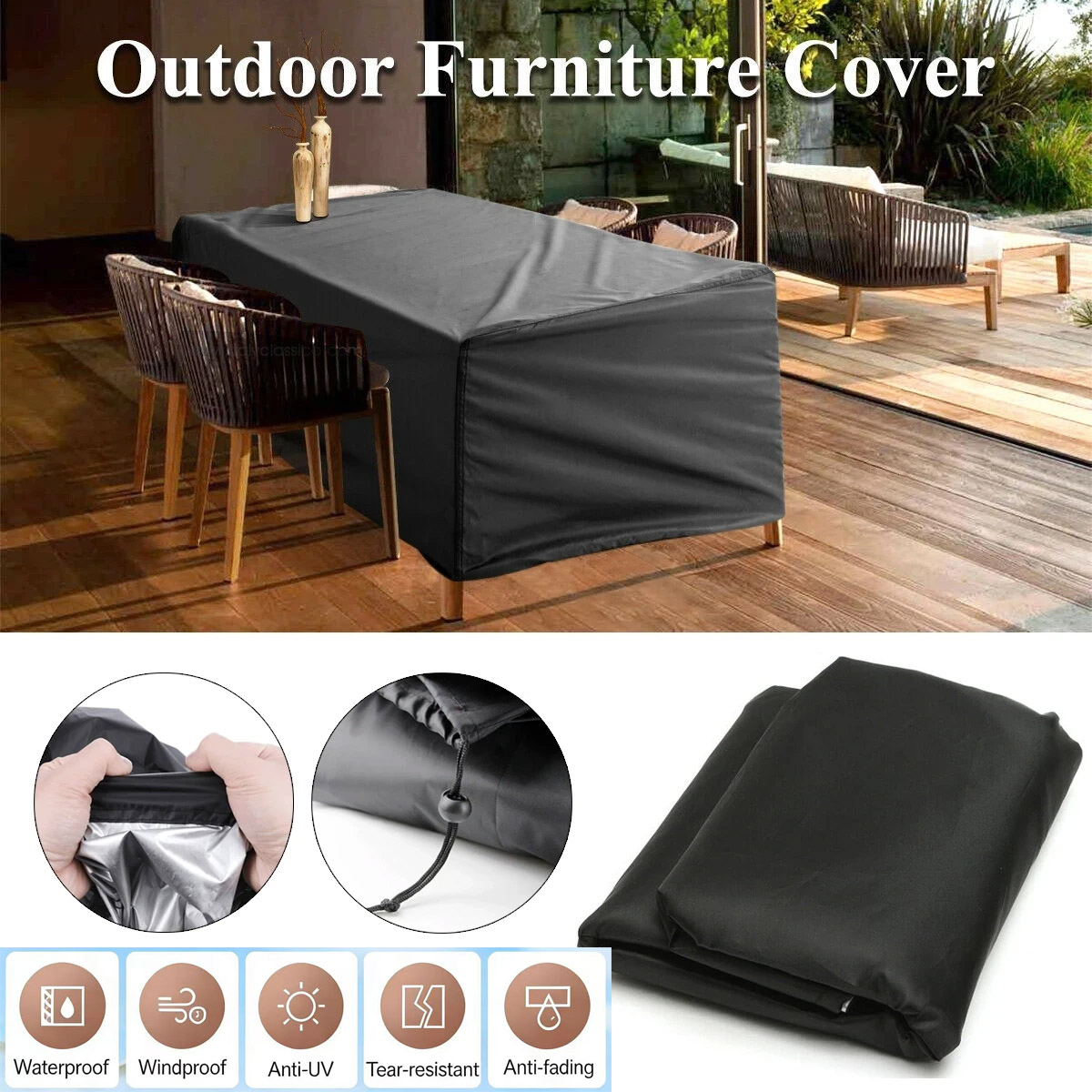 Outdoor Furniture Table And Chairs - Capa Impermeável para Móveis de Jardim