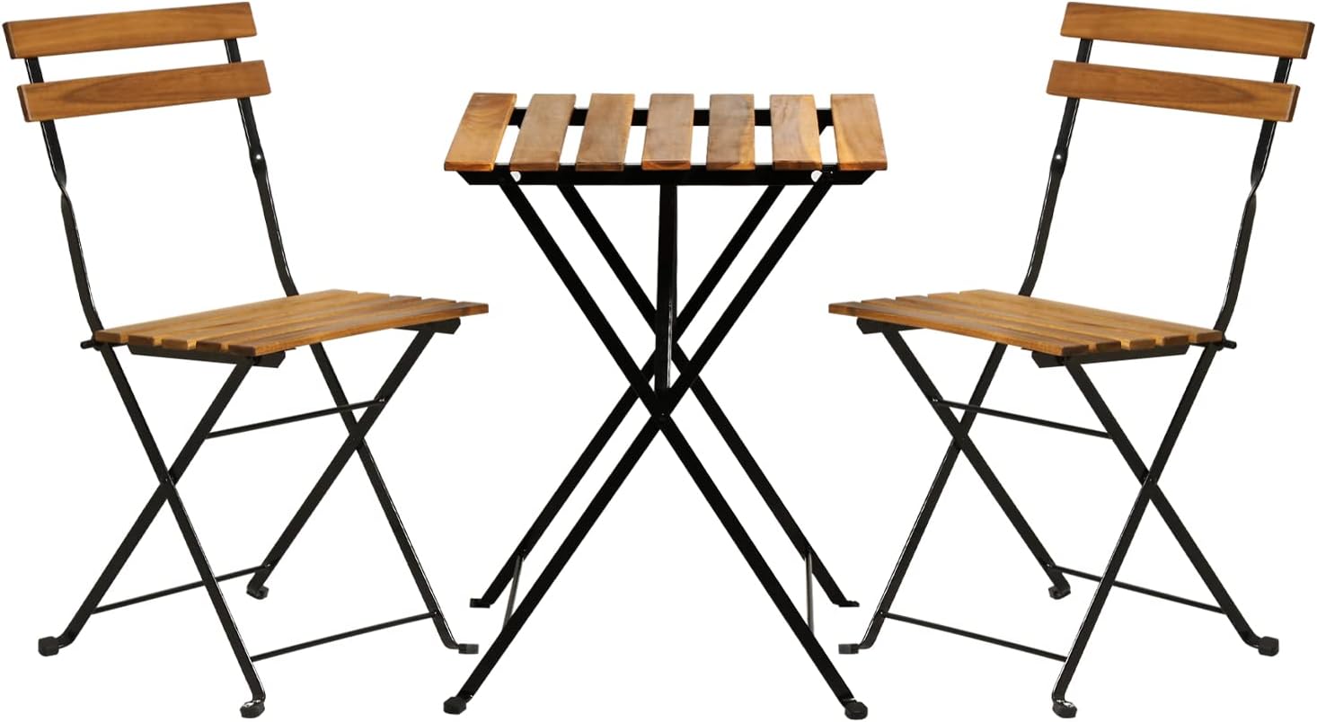 Outdoor Furniture One Piece - Conjunto de bistrô dobrável de 3