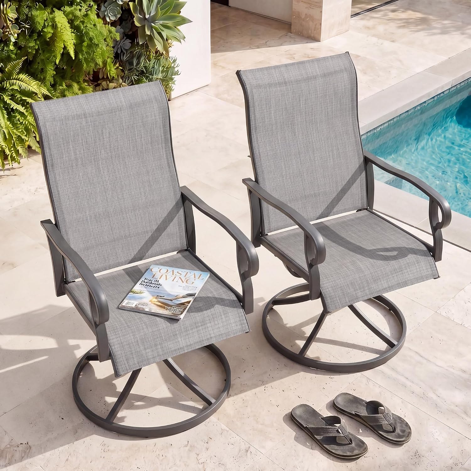 Outdoor Furniture Rocking Chair - Conjunto de 2 Cadeiras de Jantar