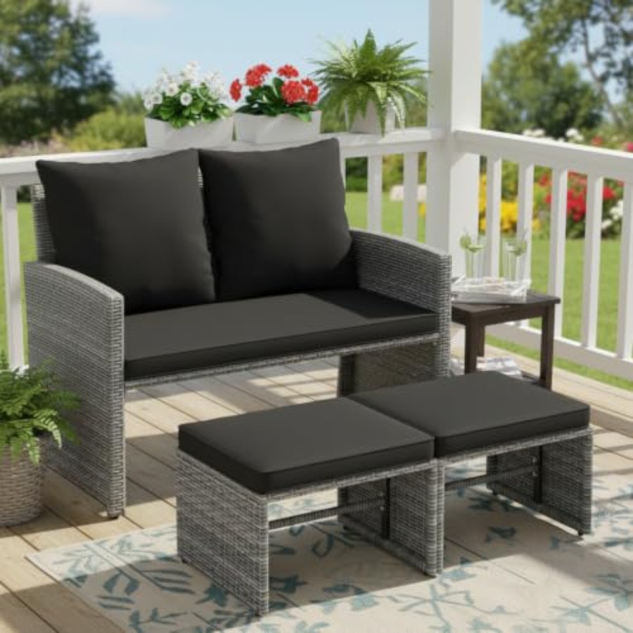 Outdoor Furniture Loveseat - Sofá de dois lugares para áreas
