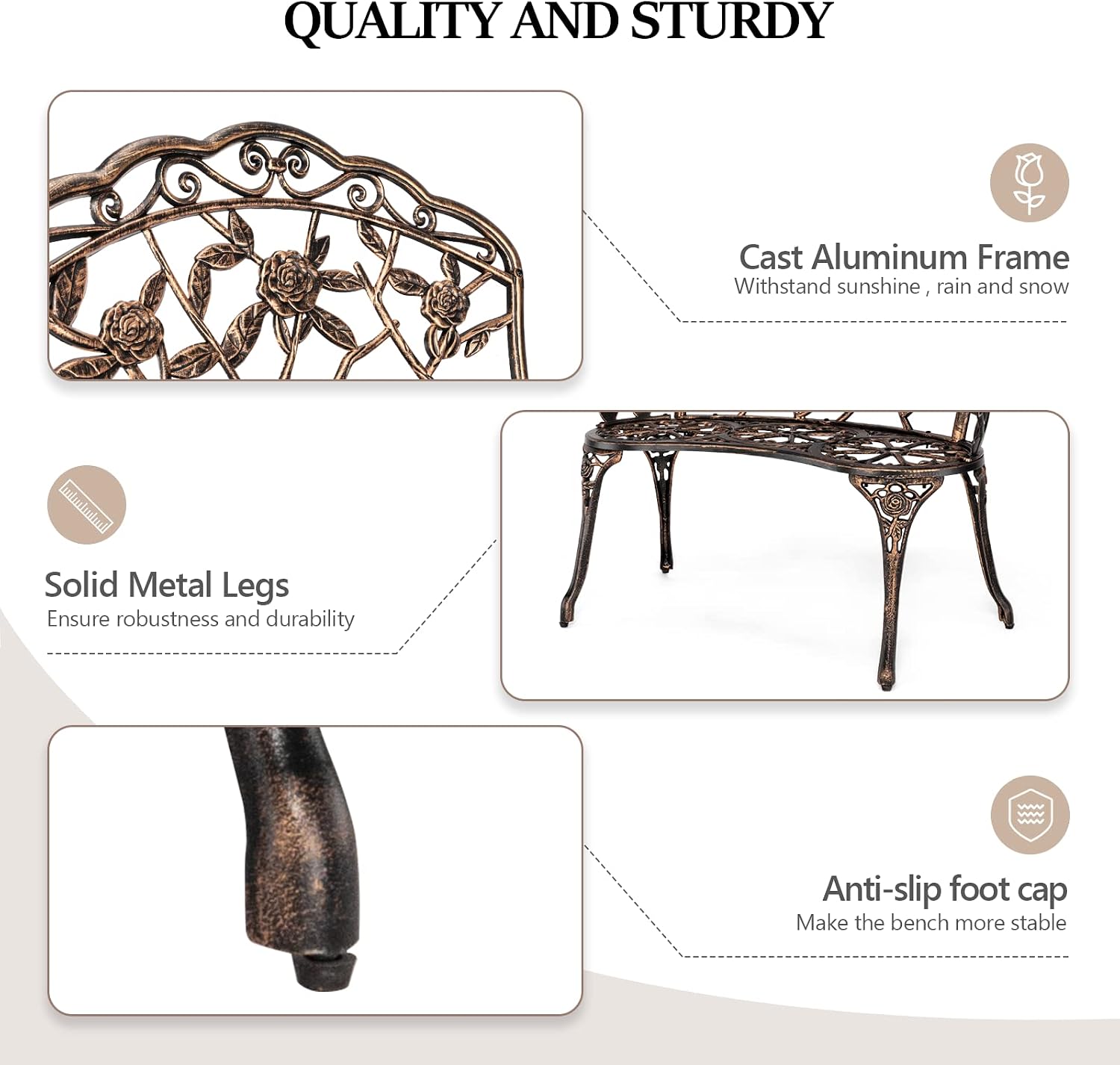 Banco de Jardim de Metal para  - Outdoor Furniture One Piece avaliação e preço