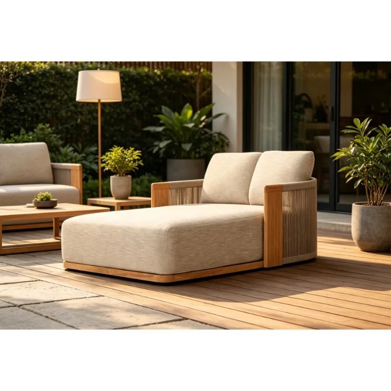 Espreguiçadeira Dupla de Teca  - Outdoor Daybed Furniture avaliação e preço