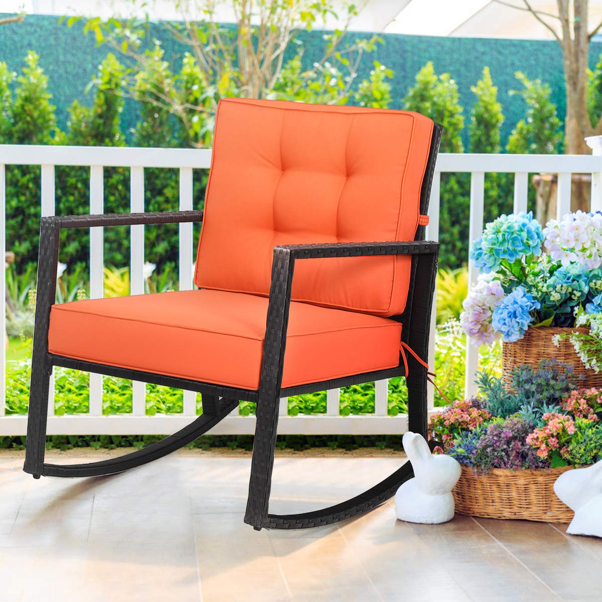 Cadeira de Balanço de Vime, Ca - Outdoor Furniture Rocking Chair avaliação e preço