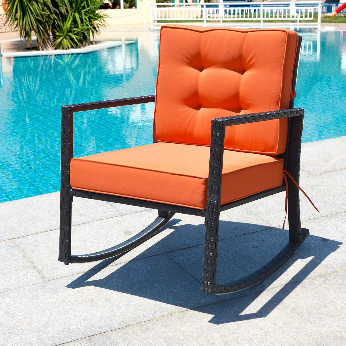 Cadeira de Balanço de Vime, Ca - Outdoor Furniture Rocking Chair avaliação e preço