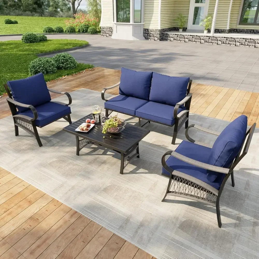 Conjunto de Móveis de Metal pa - Outdoor Furniture Loveseat avaliação e preço