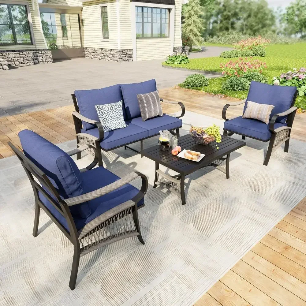 Conjunto de Móveis de Metal pa - Outdoor Furniture Loveseat avaliação e preço