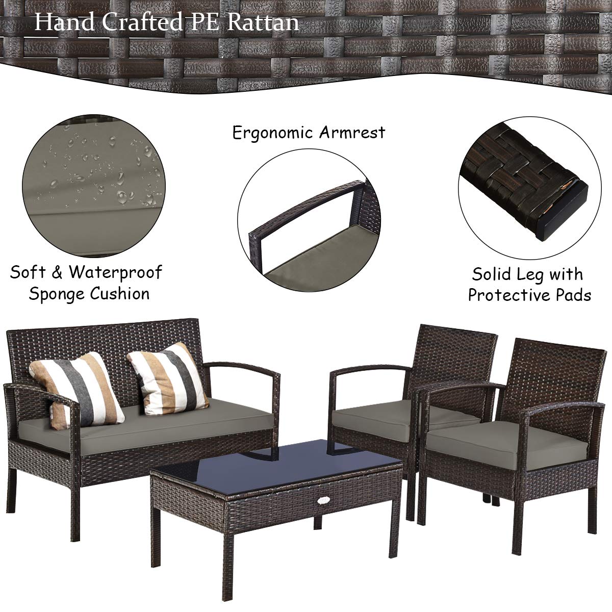 Conjunto de Móveis de Vime par - Outdoor Furniture Cushion avaliação e preço