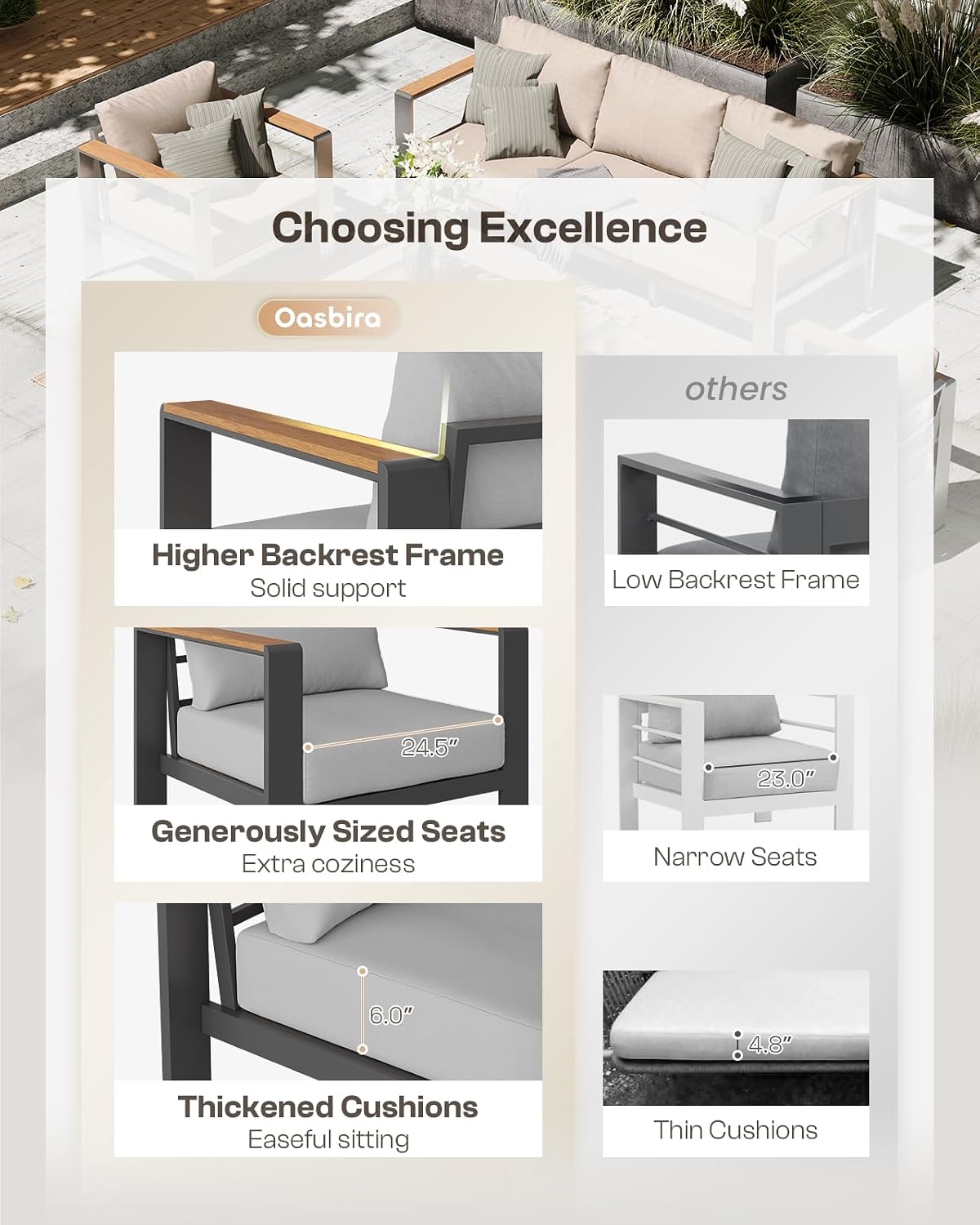 Sofá Loveseat de Alumínio para - Outdoor Furniture Loveseat avaliação e preço