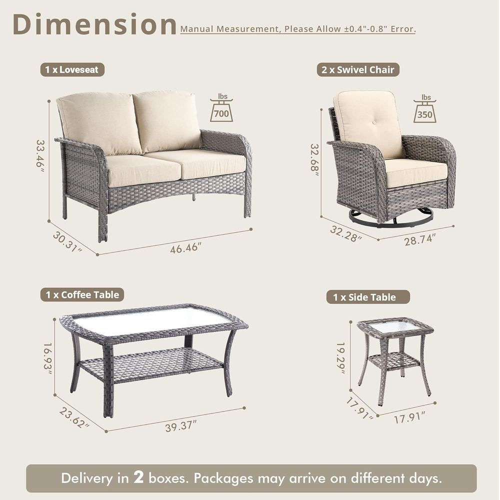 Conjunto de Móveis de Vime par - Outdoor Furniture Loveseat avaliação e preço