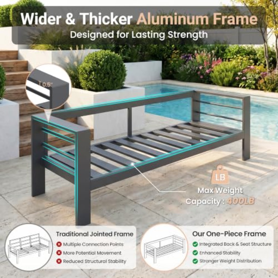 Sofá de Alumínio para Exterior - Outdoor Furniture Loveseat avaliação e preço