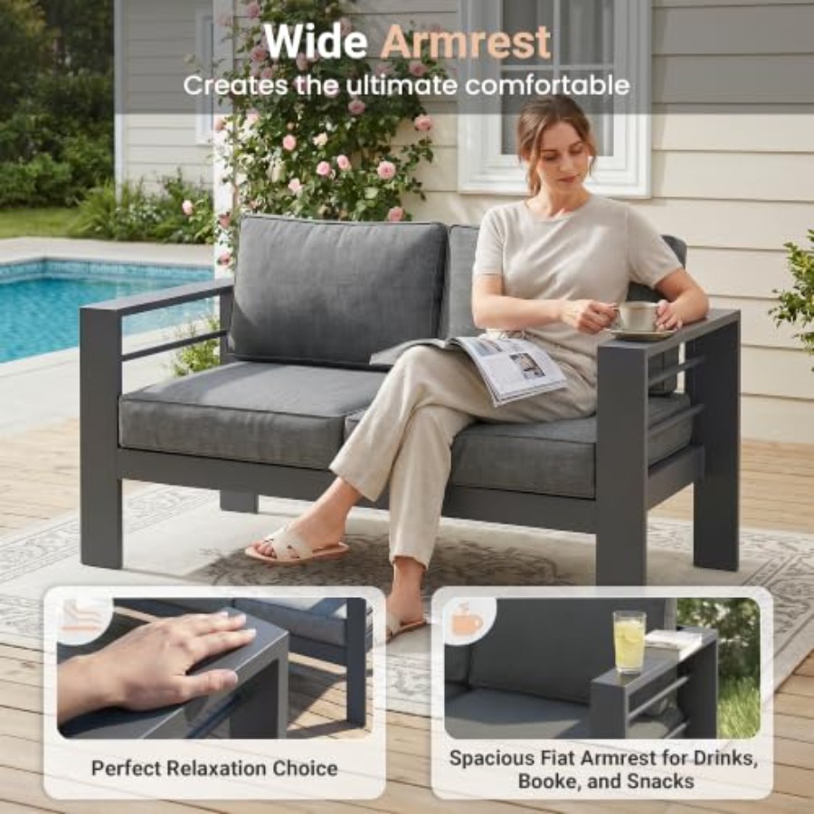 Sofá de Alumínio para Exterior - Outdoor Furniture Loveseat avaliação e preço