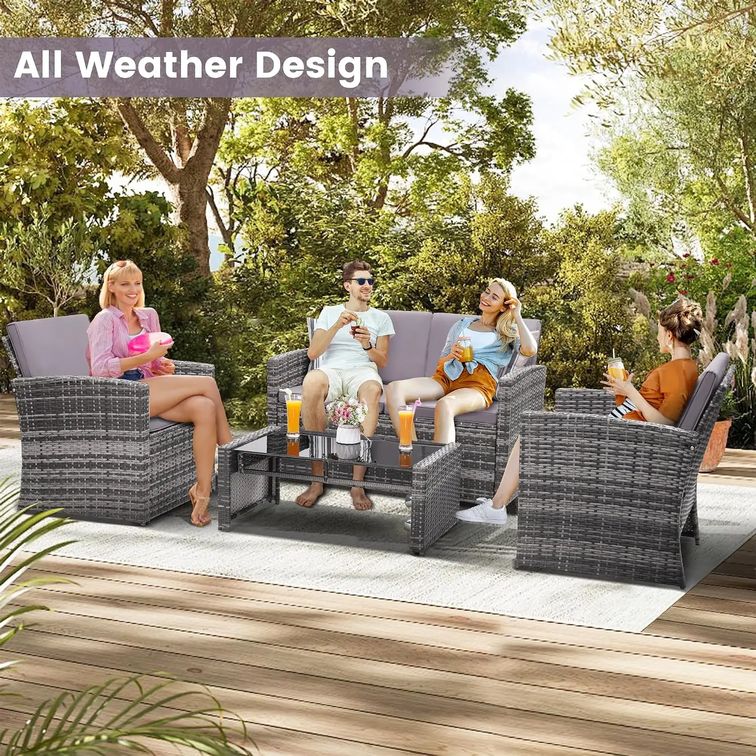 Conjunto de Móveis para Pátio  - Outdoor Furniture Loveseat avaliação e preço