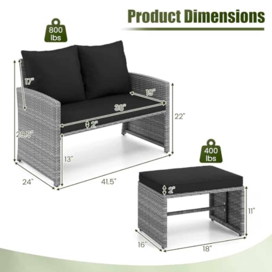 Sofá de dois lugares para área - Outdoor Furniture Loveseat avaliação e preço