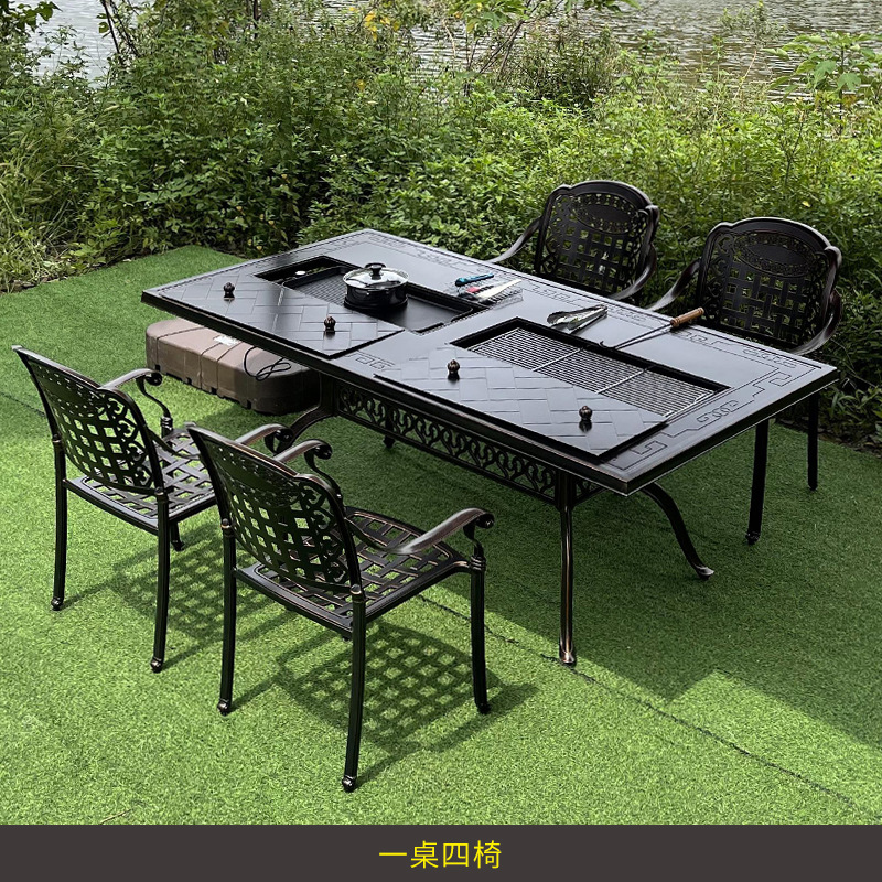 Conjunto de móveis de ferro fo - Outdoor Furniture Table And Chairs avaliação e preço
